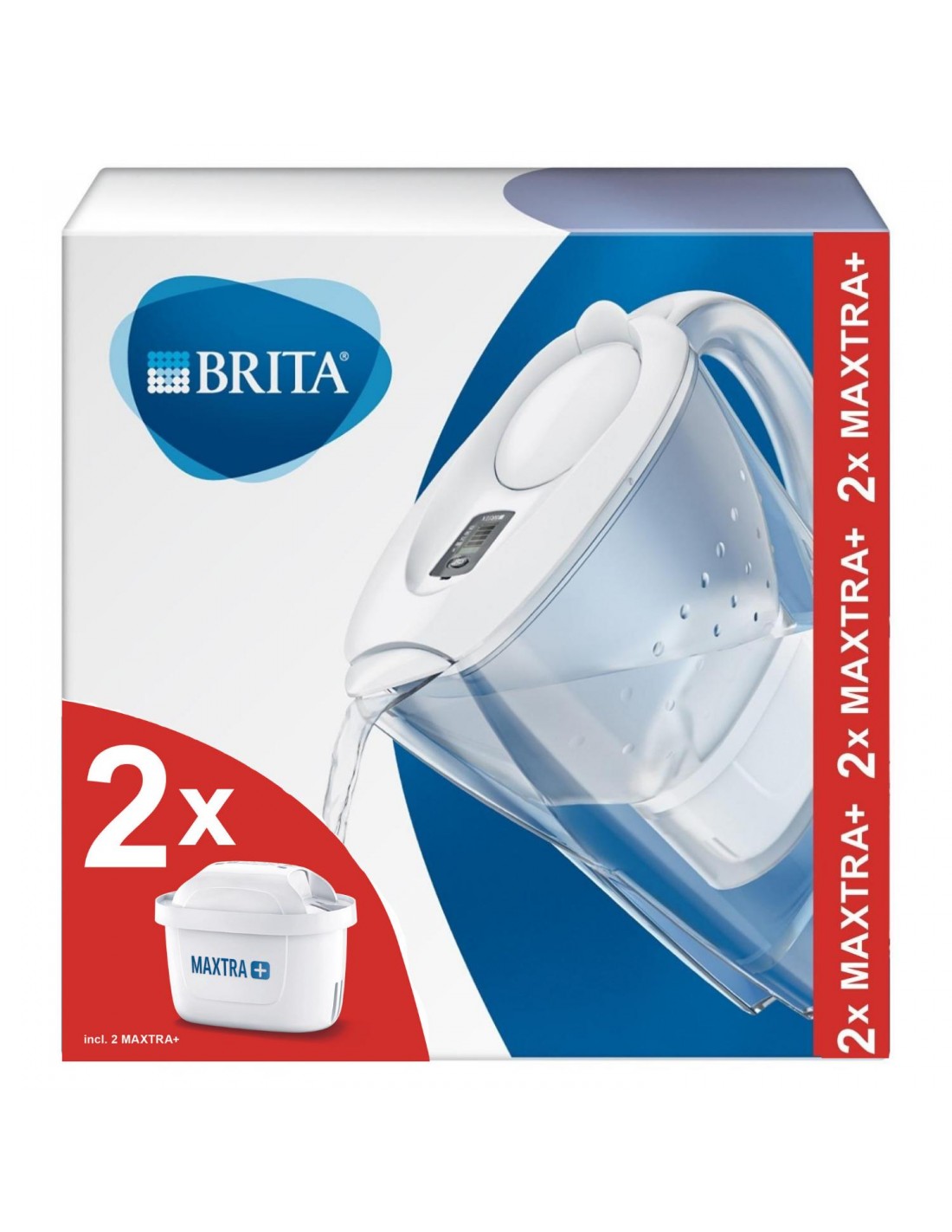 Pack Jarra de Agua con Filtro BRITA Marella 2,4L con 2 Filtros - Azul